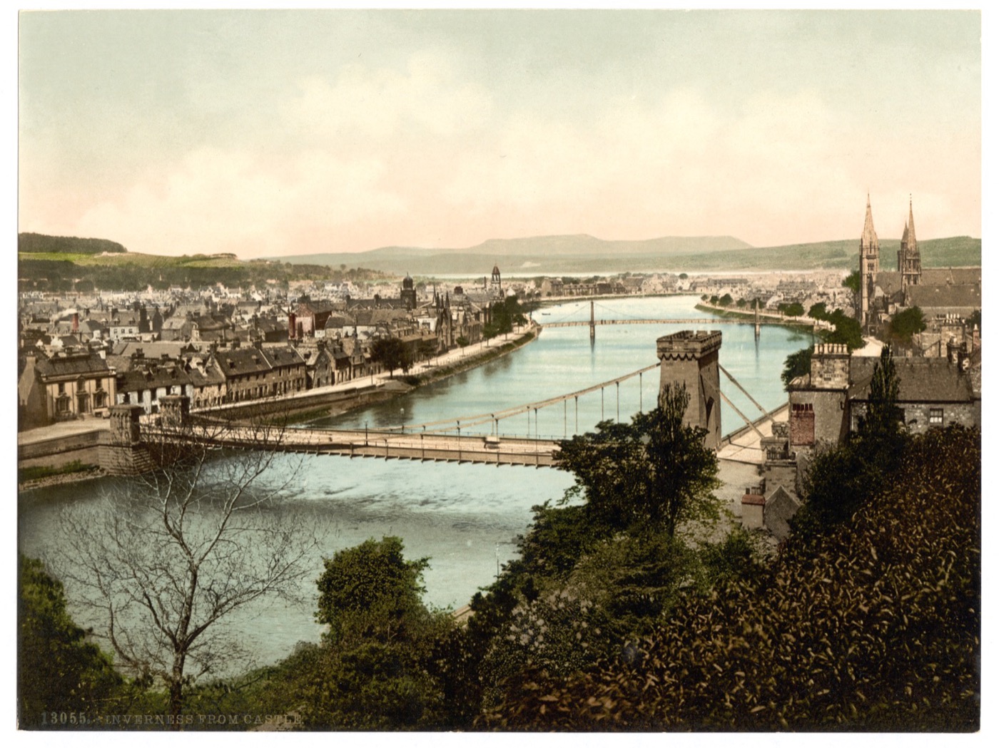 Inverness from the castle — photochrom print, Detroit Publishing Co., c. 1890–1900. The market town of the Aird, and the place a Fraser line is most often first