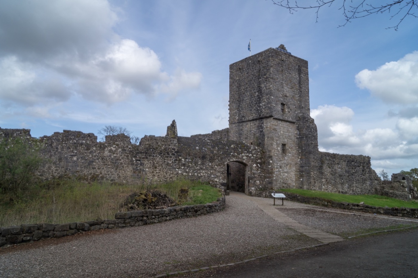 Mugdock Castle, north of Glasgow: the Grahams' own seat from about 1372, held by the family until the mid twentieth century. Photograph by Xenophule, CC BY-SA 4