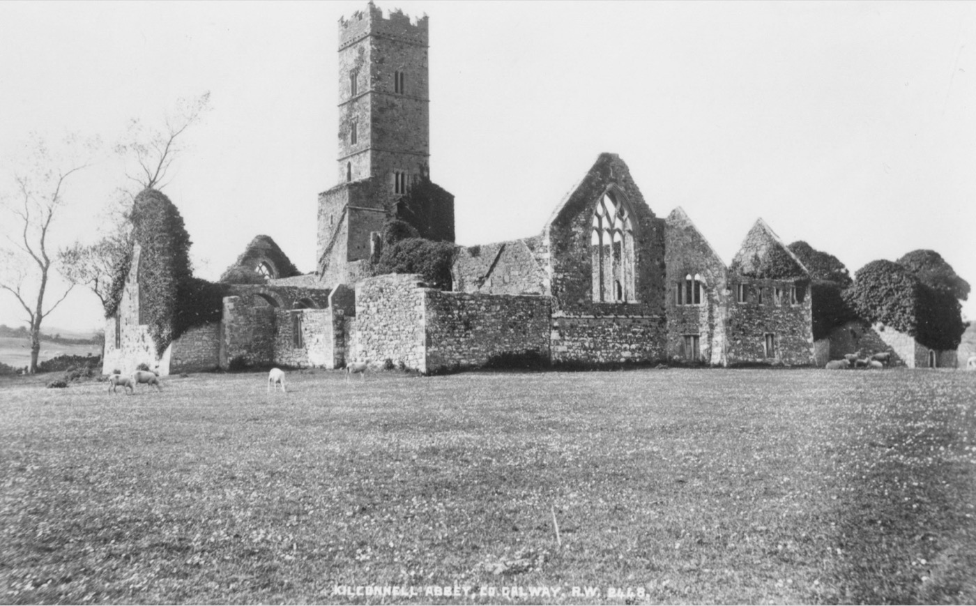 Kilconnell Abbey, County Galway, photographed in 1900 — R. J. Welch. William Buí Ó Ceallaigh founded this Franciscan friary a few miles from the O'Kellys' own c