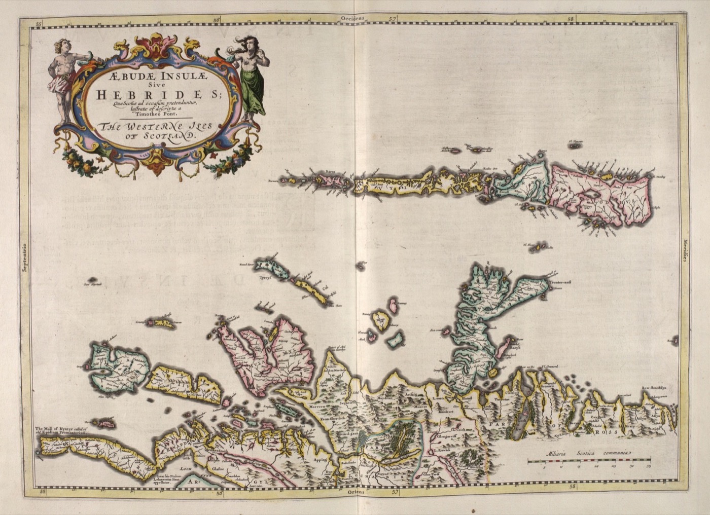 The Hebrides, from the Blaeu Atlas of Scotland, 1654. The sea-country of the Lordship, mapped a century and a half after its fall. Public domain.