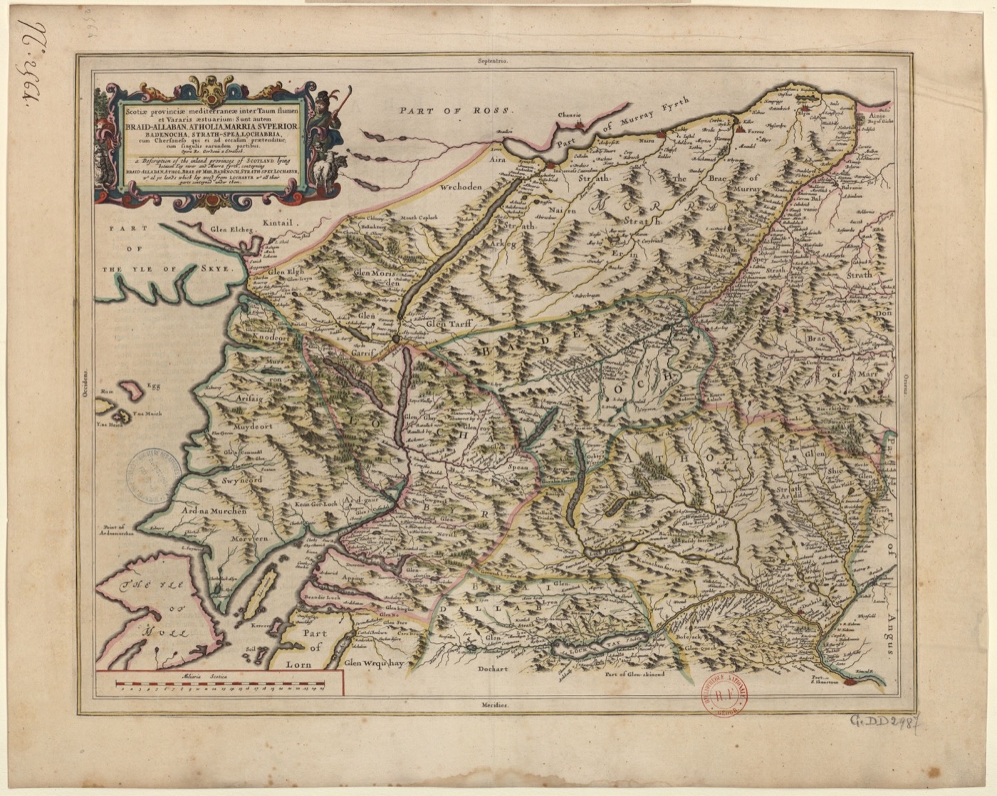 Badenoch and Lochaber, the Macphersons' own home ground, in Robert Gordon of Straloch's map for Blaeu's 1654 atlas. Bibliotheque nationale de France; public dom