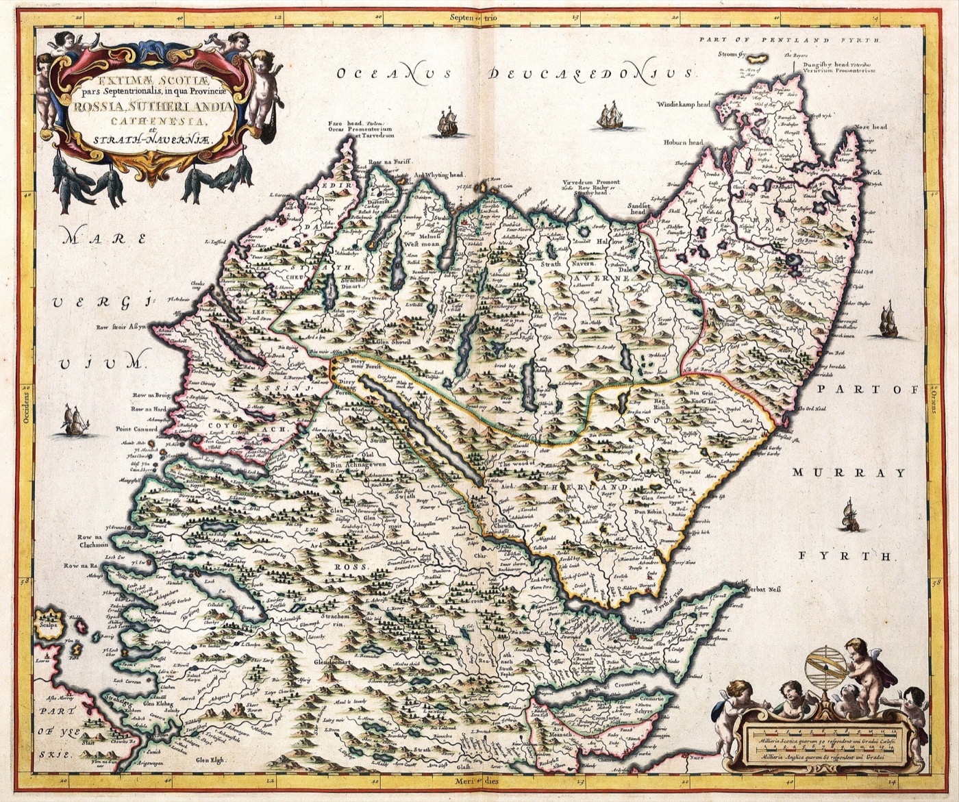 The far north-west of Scotland, in Joan Blaeu's Atlas of Scotland, 1654, copied from Timothy Pont's earlier survey: Kintail and the MacRae homeland sit on this 