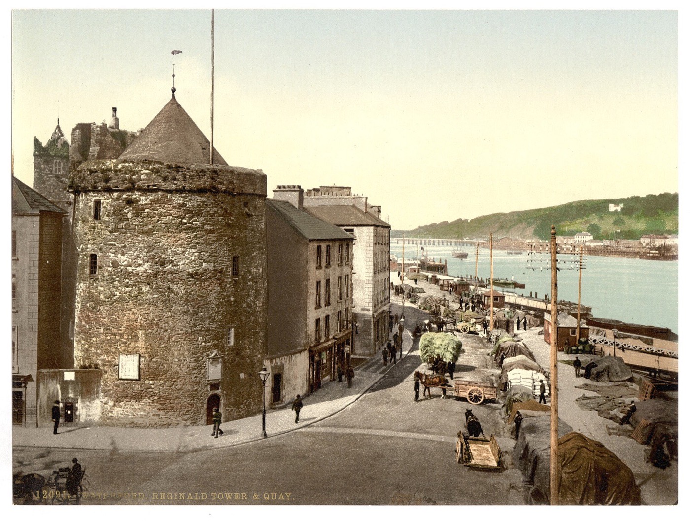 Reginald's Tower and the Quay, Waterford, c. 1890–1900 — the city Strongbow's force took in August 1170. Photochrom Print Collection, Library of Congress; publi
