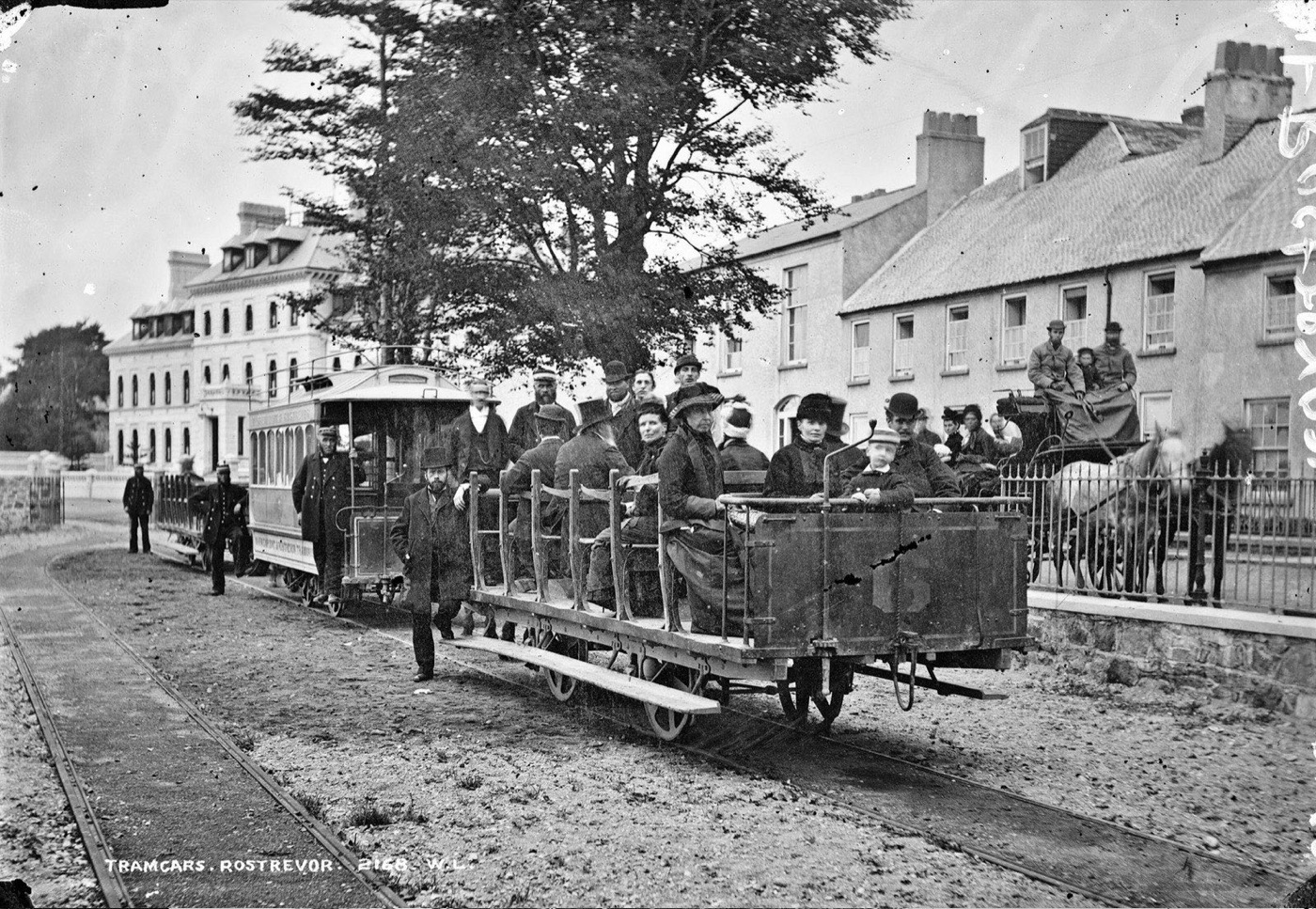 Rostrevor, on Carlingford Lough under the Mourne foothills — Robert French, Lawrence Collection, c. 1878. National Library of Ireland; public domain.
