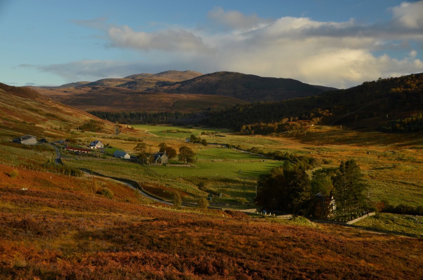 Strathcarron, near Croick, in Easter Ross: the farming and grazing country this name's own clearances history unfolded across. Photograph by Andrew Tryon, 2018,
